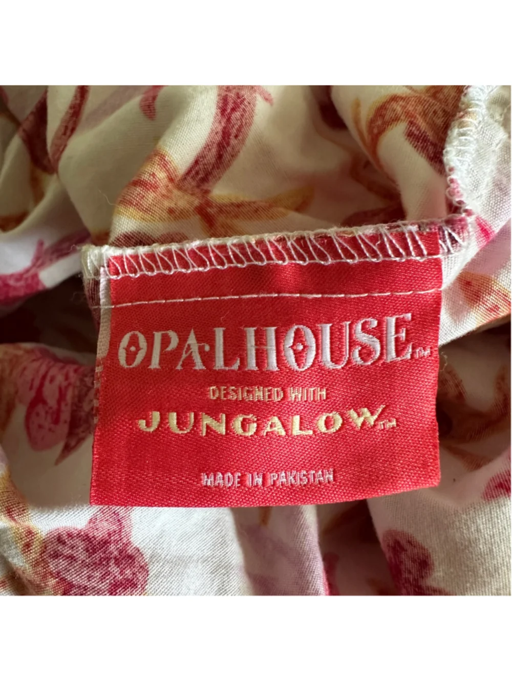 Opalhouse Jungalow Floral Full Fitted Sheet White Red